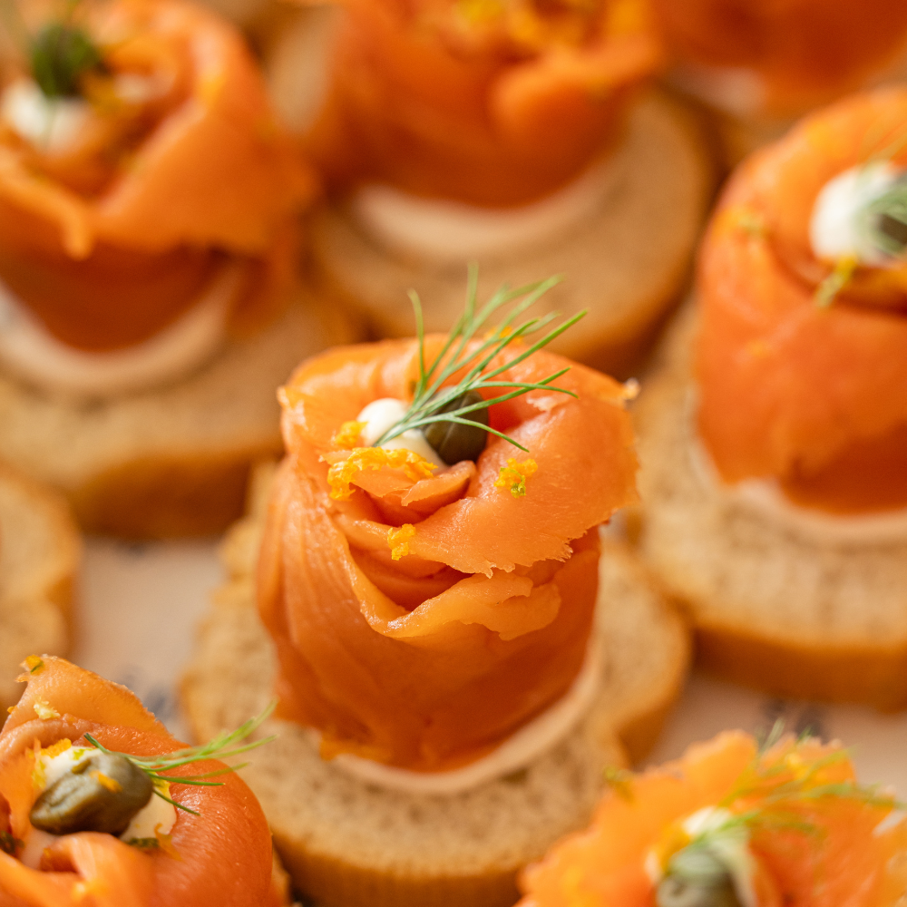 Home Cured Salmon, Chive Cream Cheese